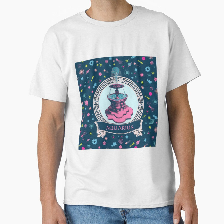 Aquarius Star Sign Celestial Art by PrintyBazaar
