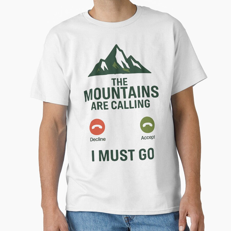 The Mountains Are Calling, I Must Go | Minimalist Hiking Design by justforart91