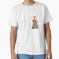 Cute Wise Fox Sitting on Stack of Books by Inka Moon Design