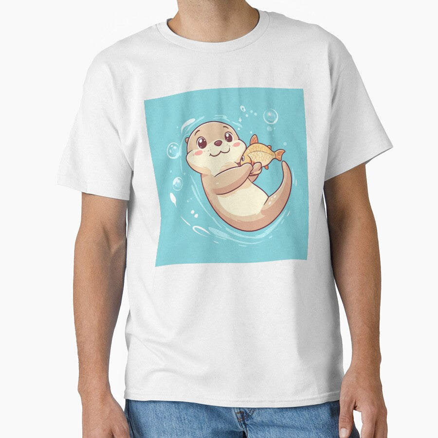 Cute Otter Swim by NicolasGlowArt