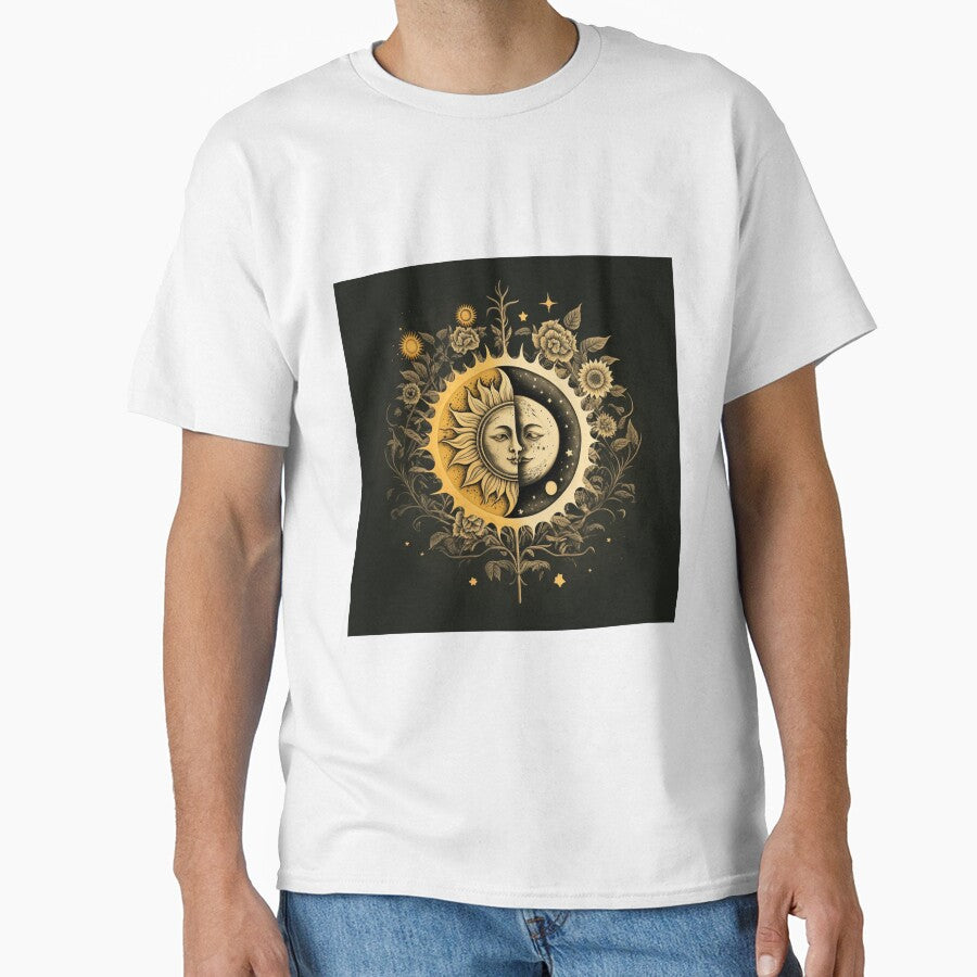 Celestial Symphony  Vintage Sun and Moon Lithograph by RetroZ0