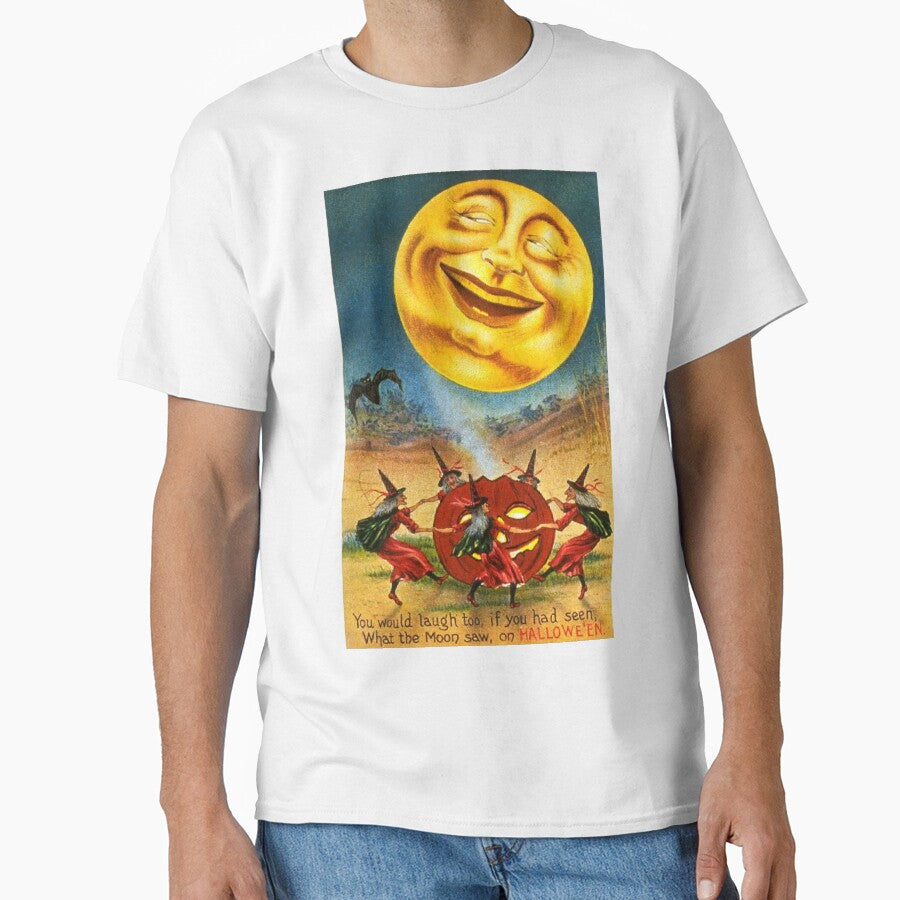Vintage Halloween Art - Laughing Moon by RBEnt
