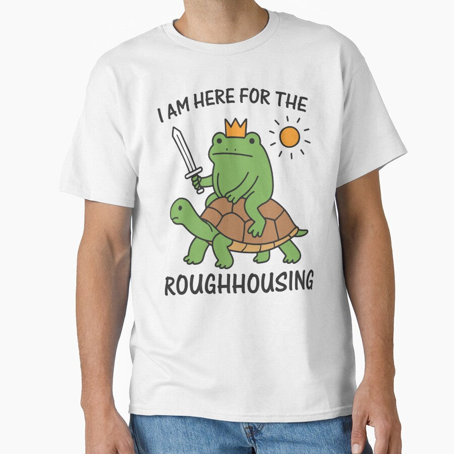 Funny Frog Meme – I Am Here for the Roughhousing by gunaone-design