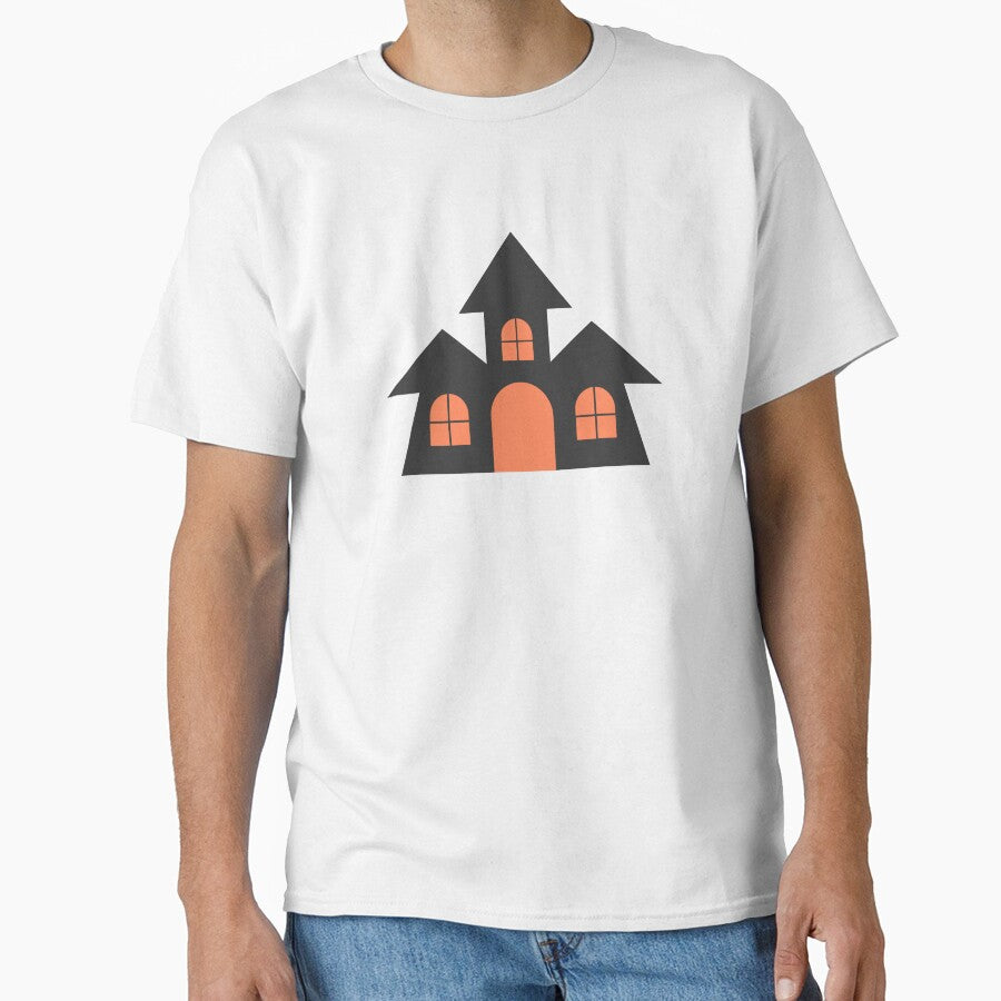 Kid hand drawn cute and colorful happy halloween haunted mansion by nuchz