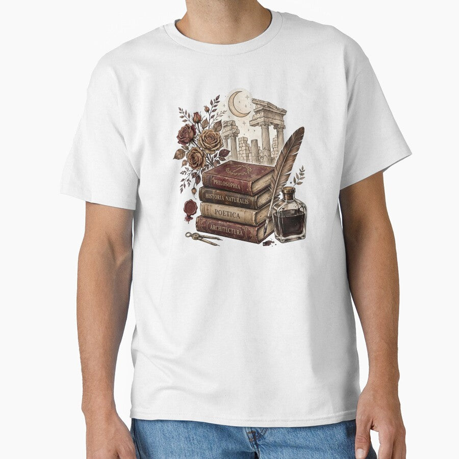 Dark Academia Books Stack - Vintage Philosophy Aesthetic Library by StyxIND