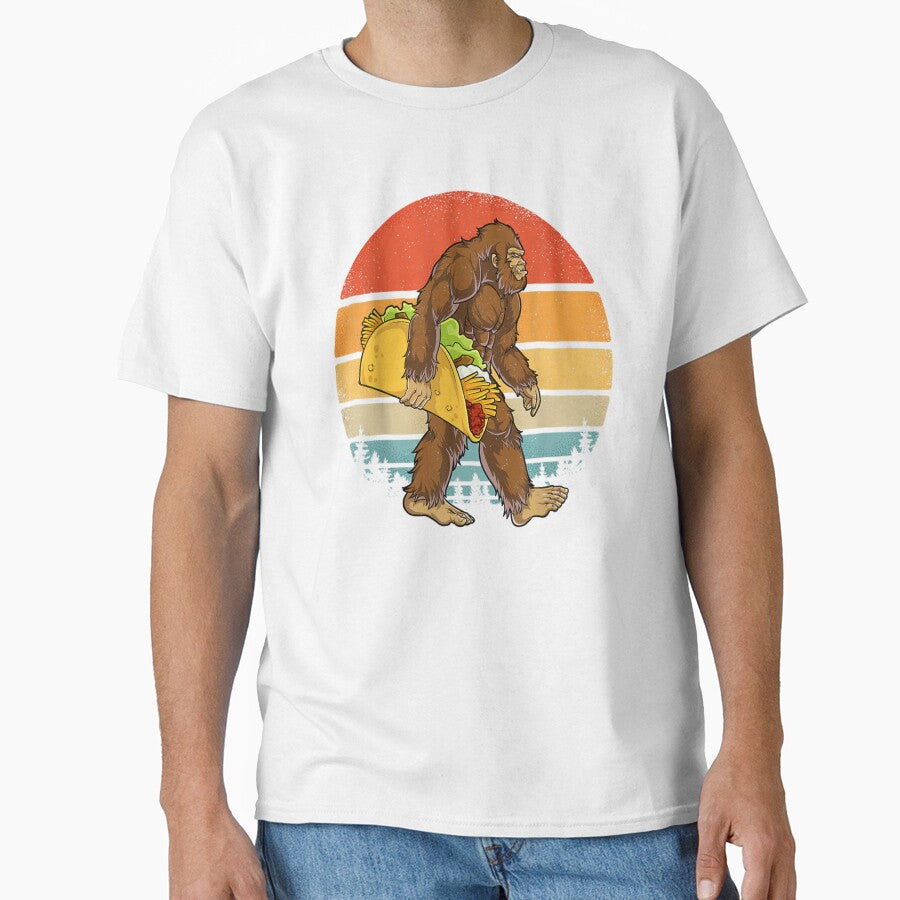 Bigfoot Carrying Taco Retro by HeatherJanis
