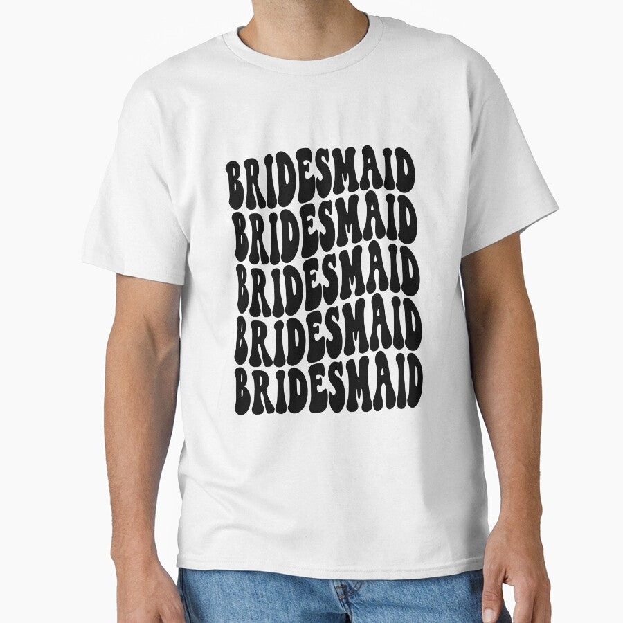 Bridesmaid Black Retro Graphic Bridal Party Gifts for Bachelorette Party by mysticblvd