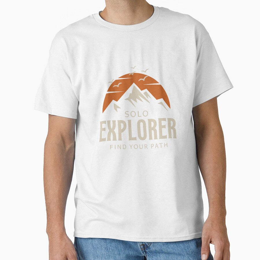 Solo Explorer – Mountain Horizon Minimalist Adventure Design by VinciLab