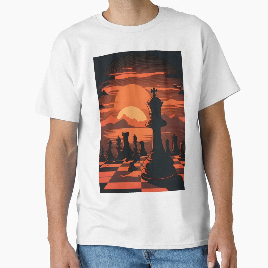 playing chess at sunset by R.L cases and stickers