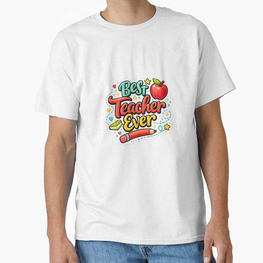 Best Teacher Ever Cute Teacher Appreciation Gift  Colorful School Vinyl Decal by MR4me