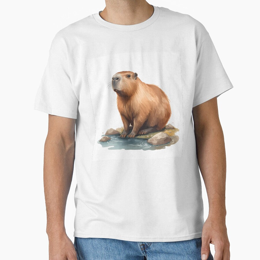 Capybara Watercolor Painting by RawNaturePrints