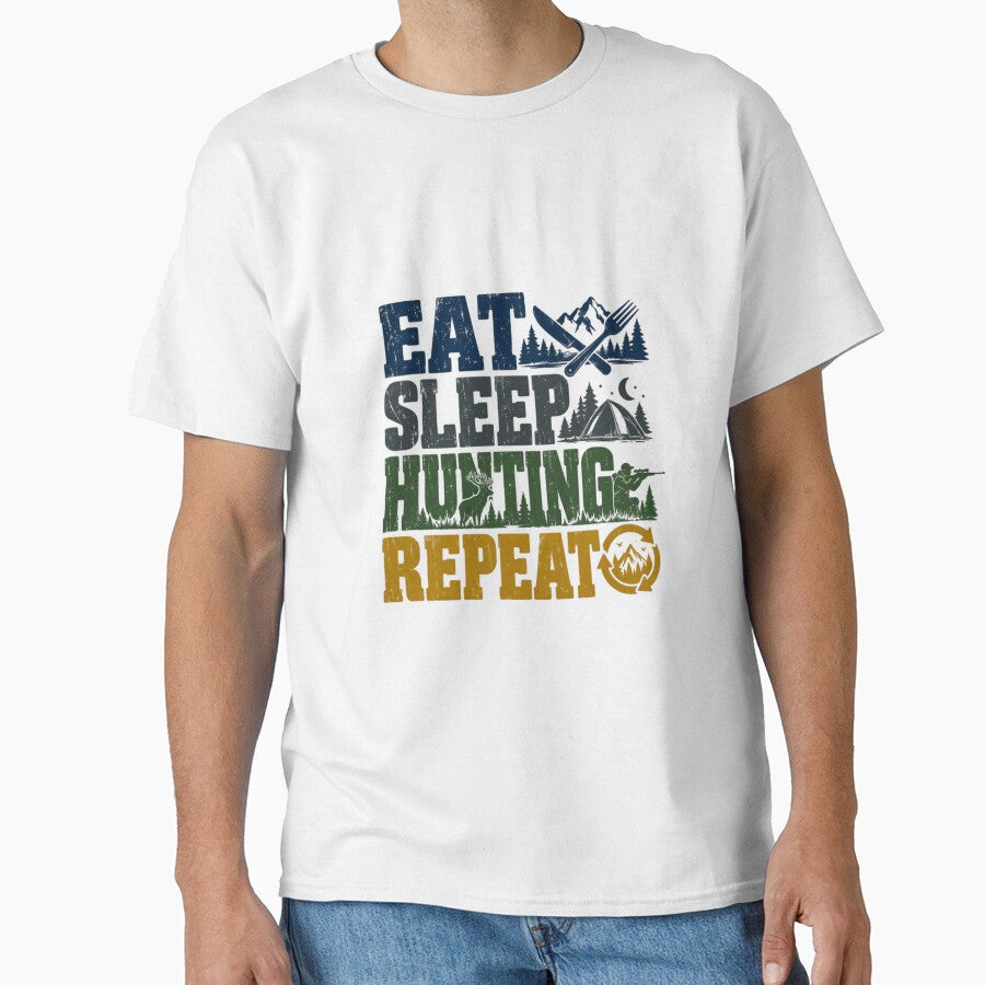 Eat Sleep Hunting Repeat Hunter Outdoorsman Wilderness Nature by NeedForParks