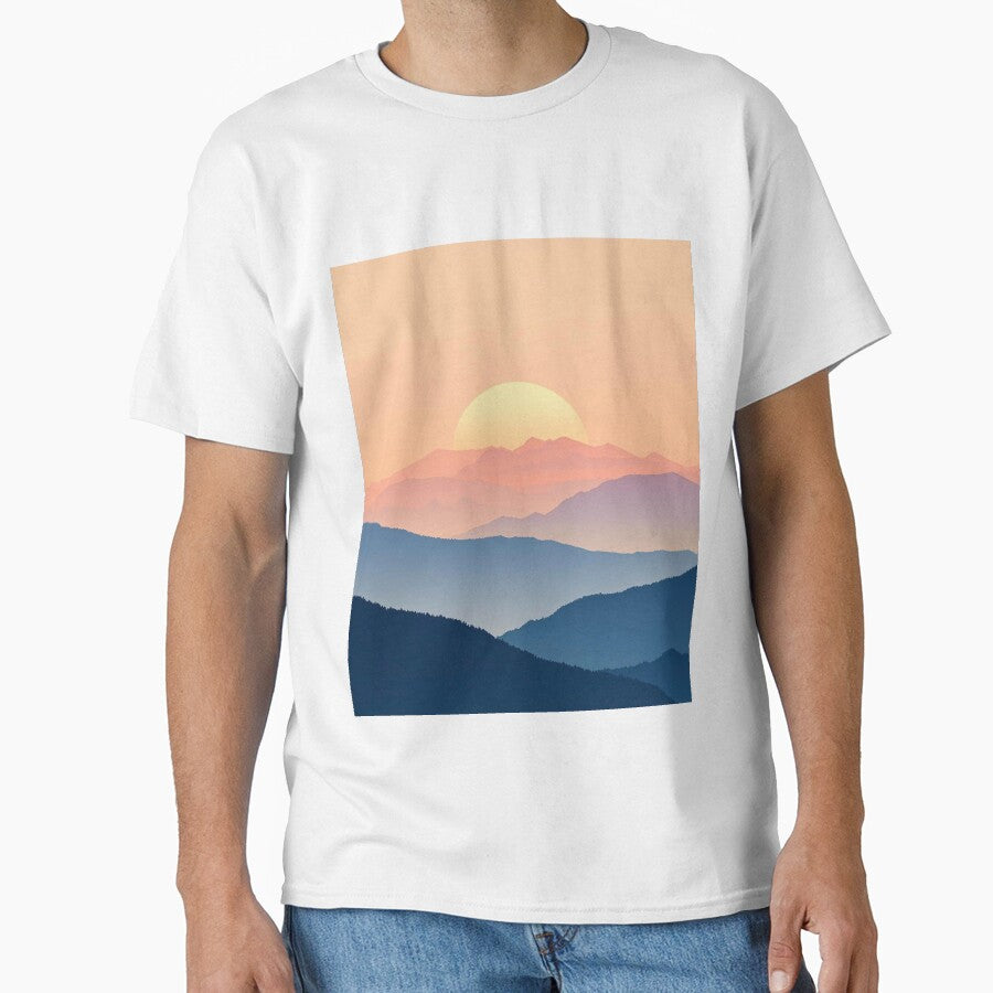 Minimalist Mountain Sunrise Landscape by FredyDesignHub