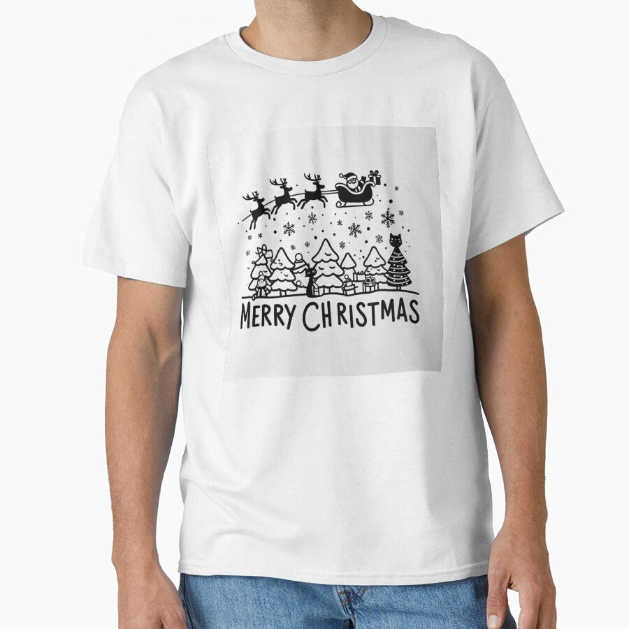 004 Merry Christmas in Black And White by Alexis Art Collection