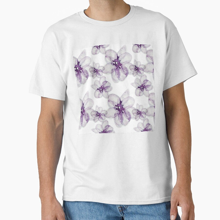 Purple and Gray Watercolor Flowers by Kara Draws
