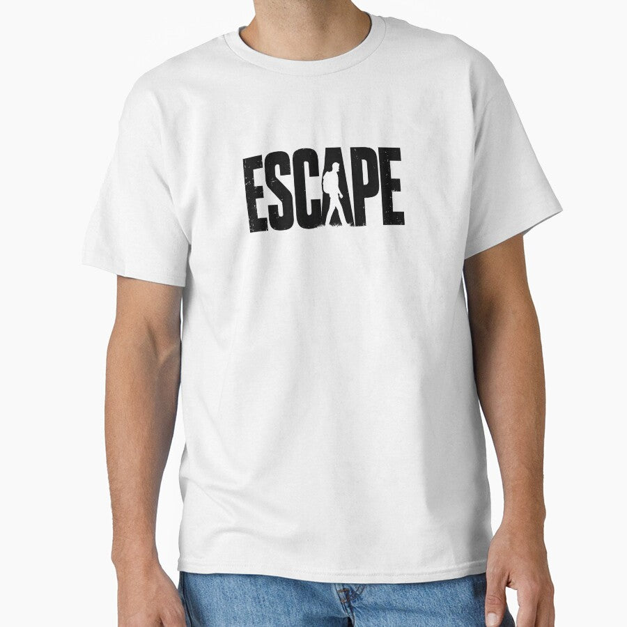 ESCAPE – Bold Distressed Hiking Typography | Outdoors & Mental Reset Design by RonBurgunTee