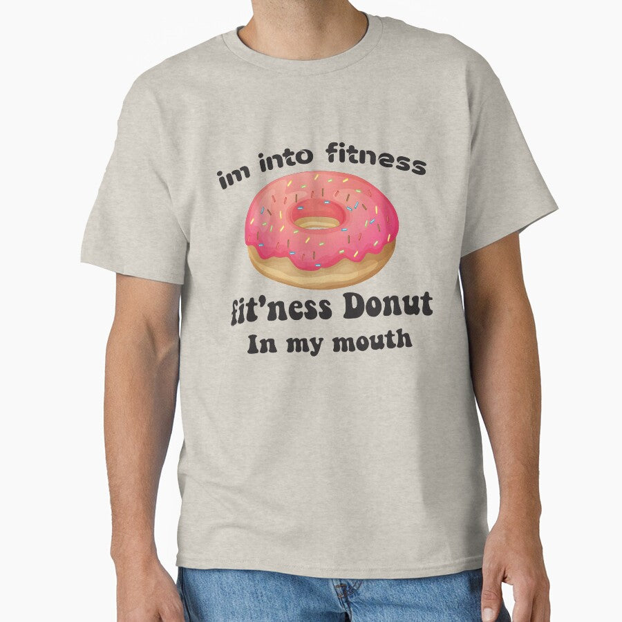 Im into fitness fit'ness Donut in my mouth-Stickers & Magnets- Shirt, Funny Fitness T Shirt, Donut Tuesday, Food Shirt by Aminepop