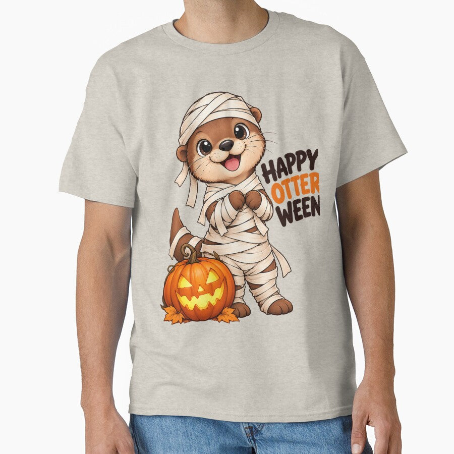 FUNNY OTTER MEME COLLECTION - Happy Otterween Mummy Otter Halloween Pumpkin by MiraLumeStudio
