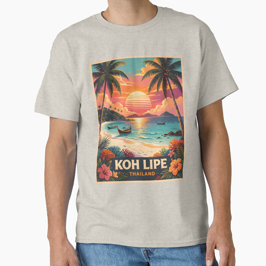 Koh Lipe Thailand Retro Sunset Travel Poster – Andaman Sea Coastal Artwork by Spirit of Siam