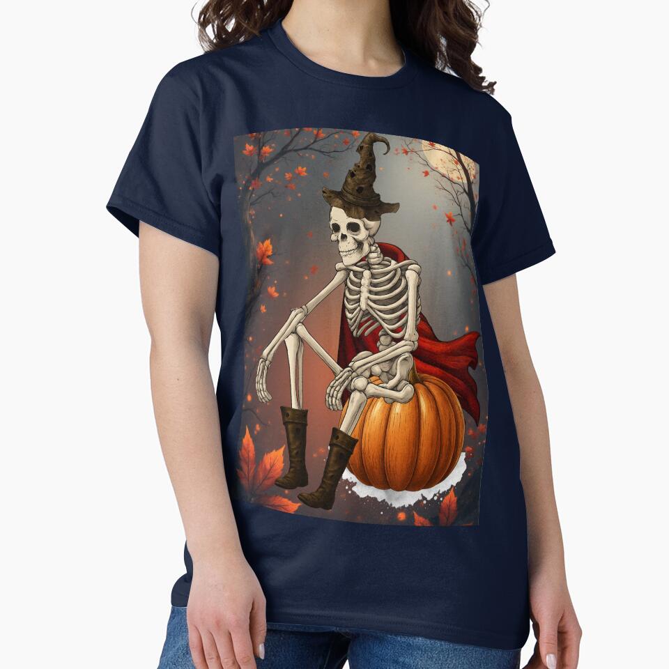 Skeleton with Red Cape on Pumpkin by tinkeybabes