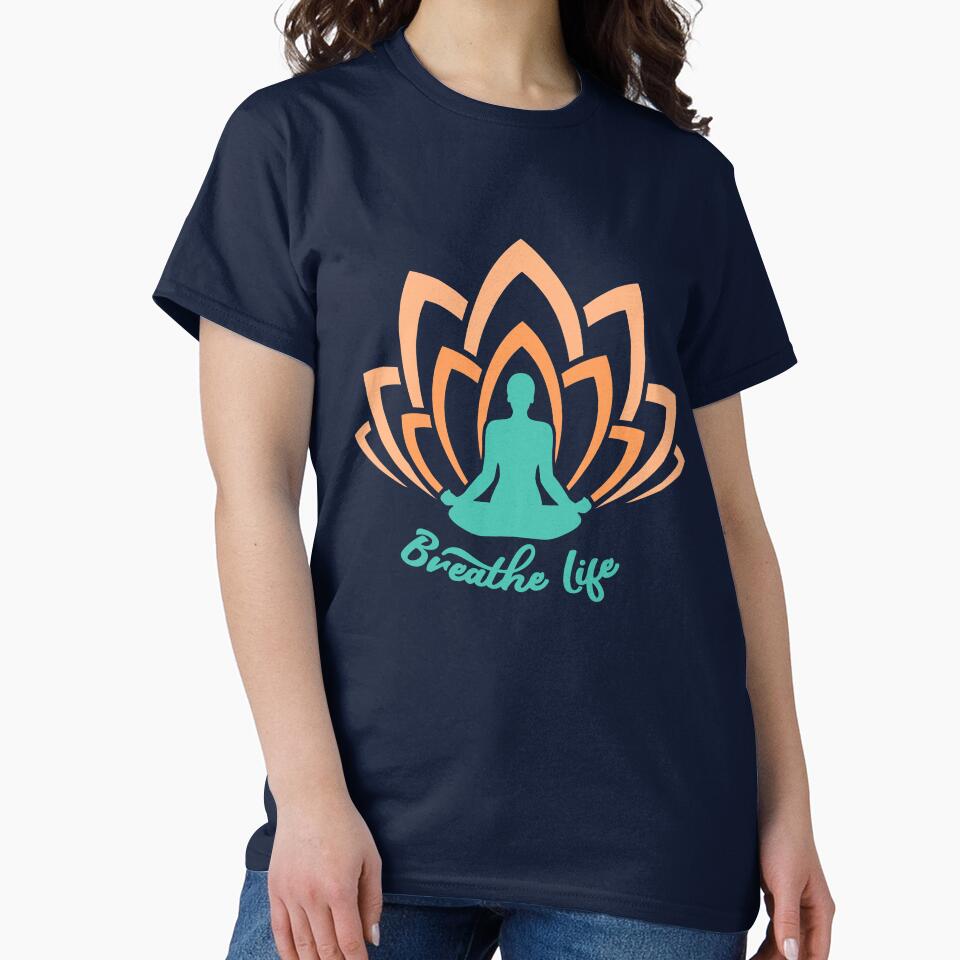 Breathe yoga and happy Life by Khushi Graphics
