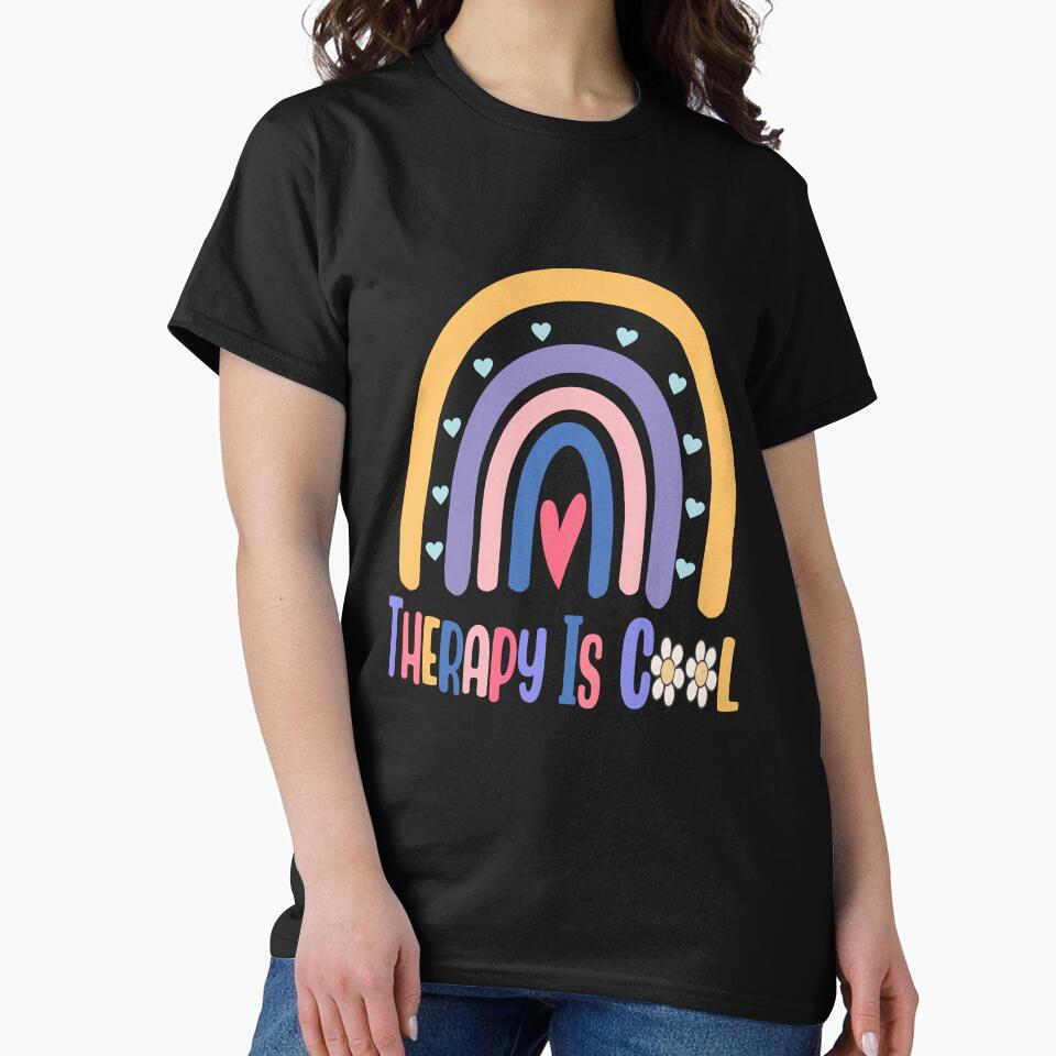 Therapy Is Cool Self Care Mental Health Awareness Gift Women T-Shirt by Kummy Bear Shop