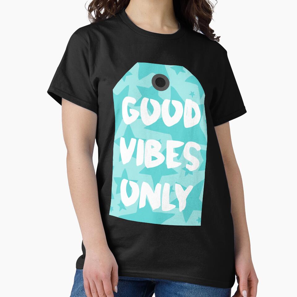 Good Vibes Only Aqua Turquoise Positive Energy Motivation Saying by lakecreekwear
