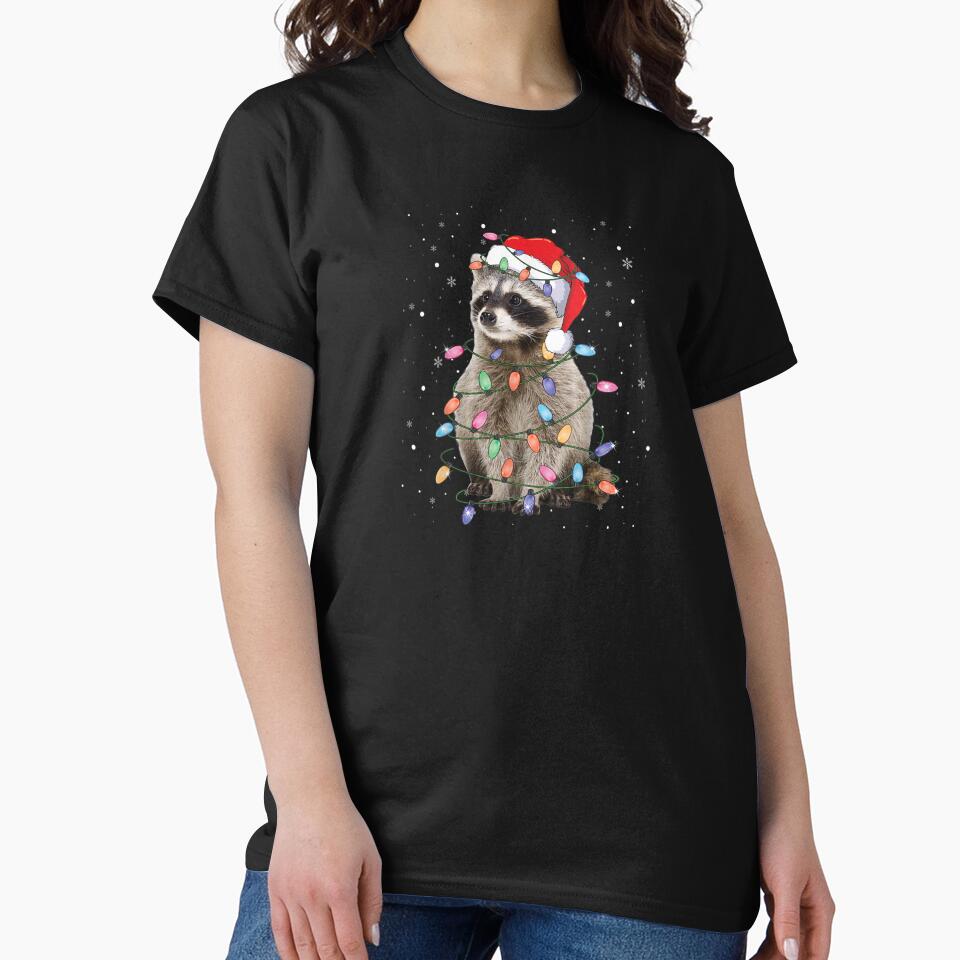 Christmas Raccoon Santa Hat Christmas Lights by BuncoHearas