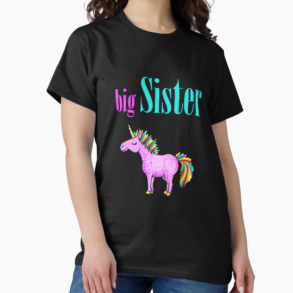 Big Sister Unicorn Outfit Girls Fabulous Unicorn Lovers Funny Gift by FunnySunny T-Shirts