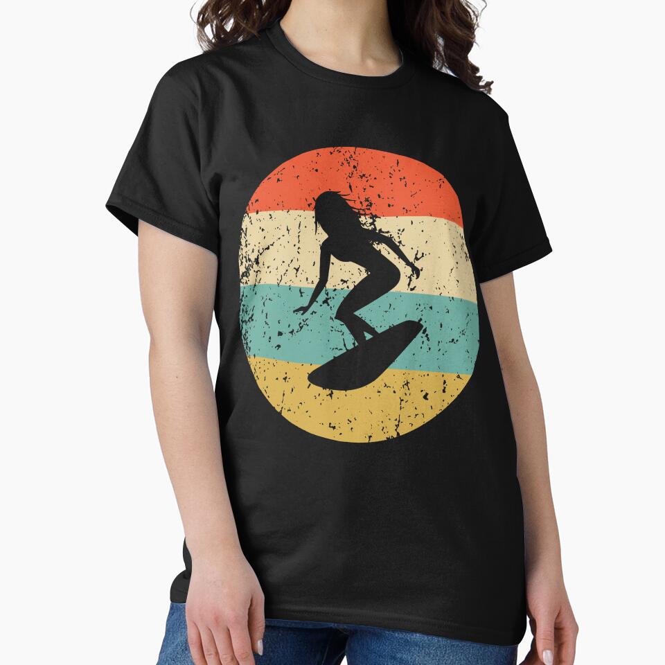 Surfing Girl Vintage Retro Surfer by ShaneGuzman
