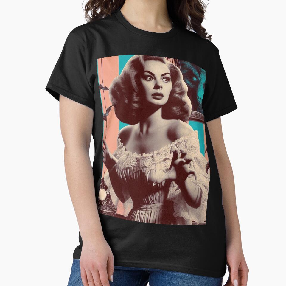 Vintage Horror Woman Collage by PulpVintage
