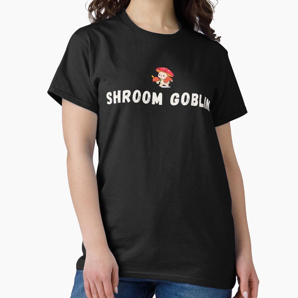 “SHROOM GOBLIN” Funny Forager T-Shirt – Mushroom Hunting Humor by PatternStar