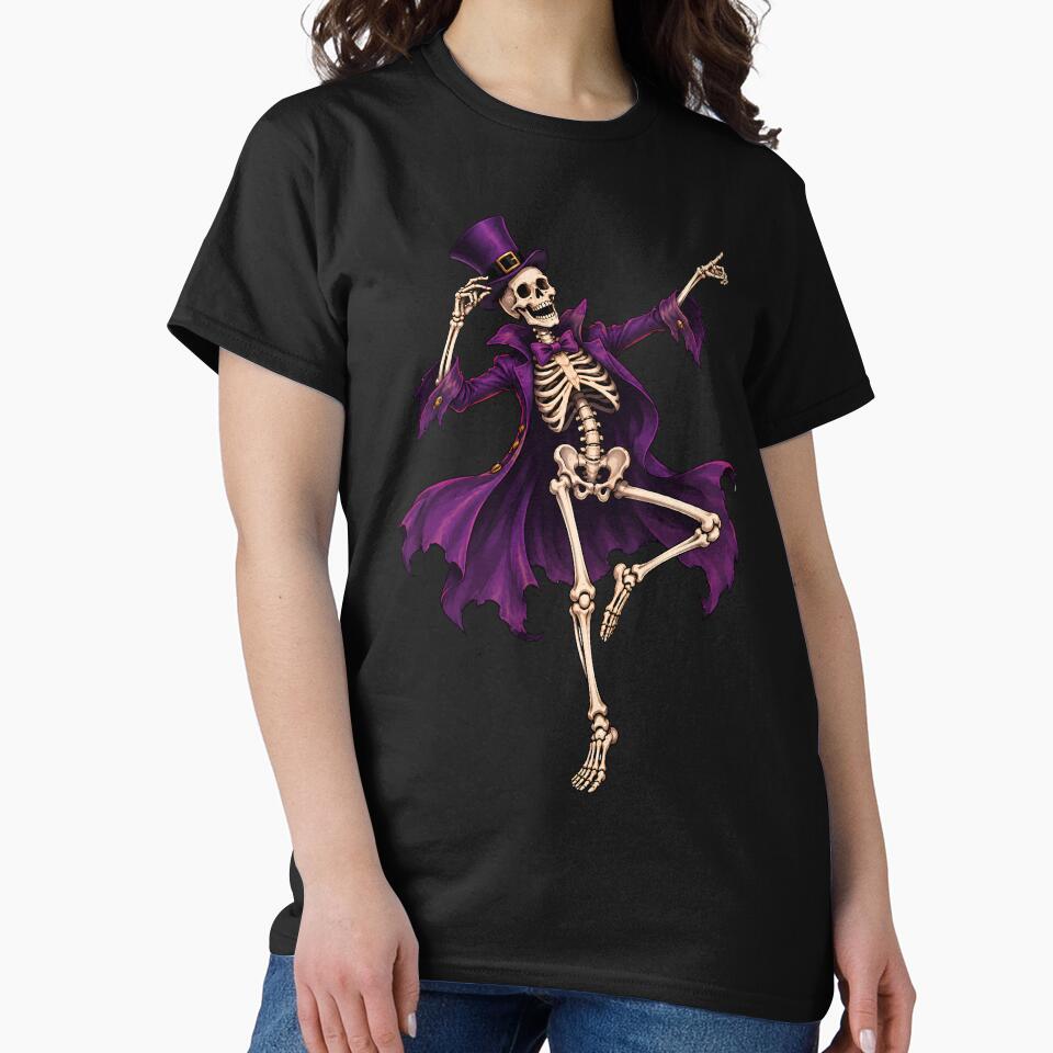 Dancing Skeleton | Purple Halloween Party Design by CalmMandala