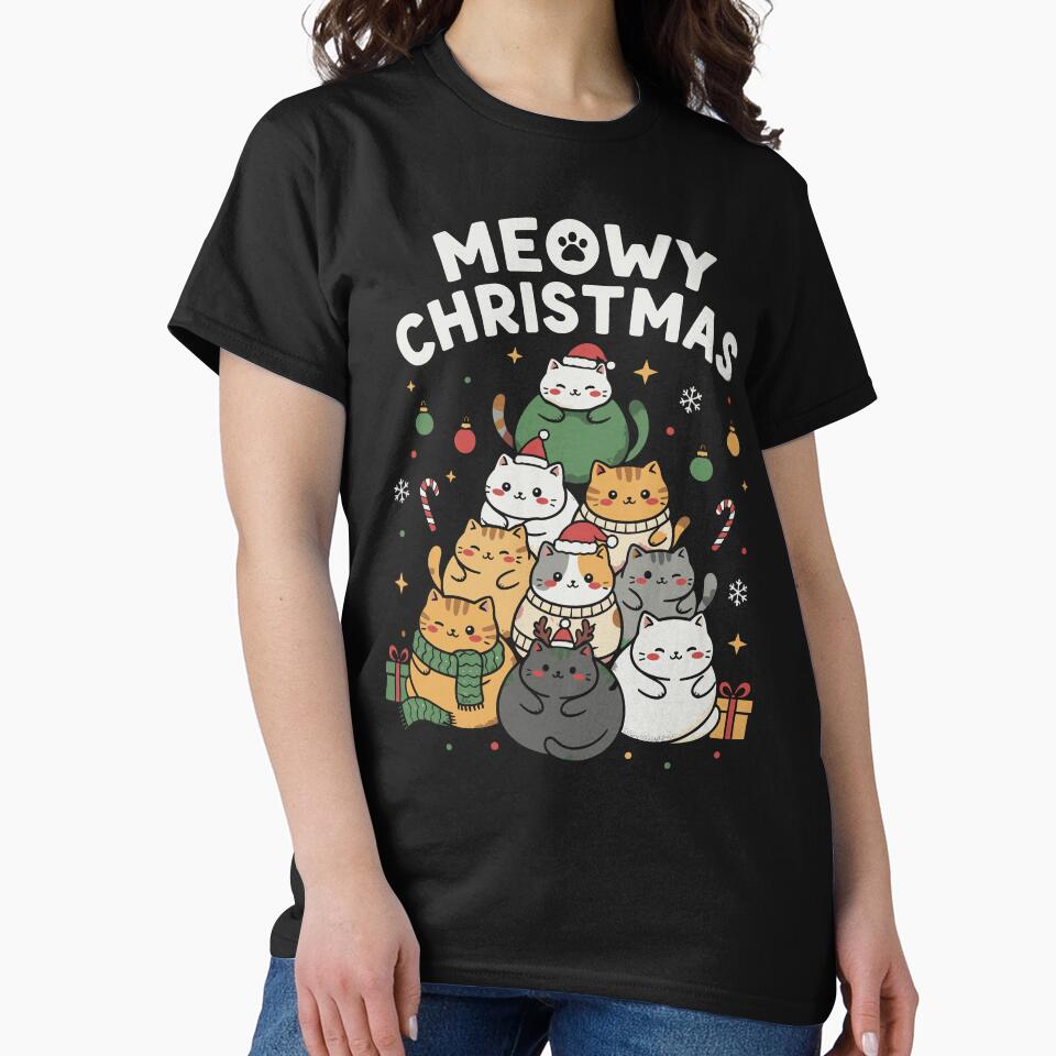 Meowy Christmas Cat Lover Funny Christmas Cats Holiday by mraihan