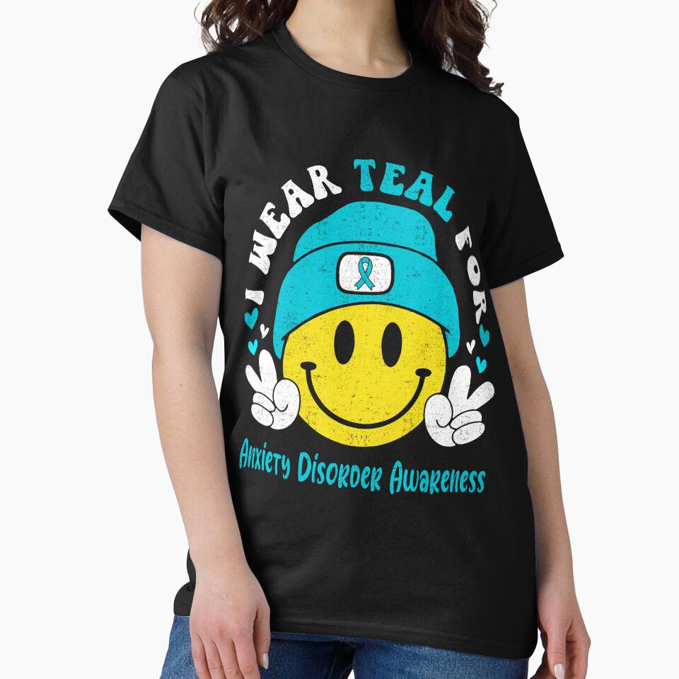 I Wear Teal For Anxiety Disorder Awareness, Anxiety Disorder Awareness Month by KatMercerr