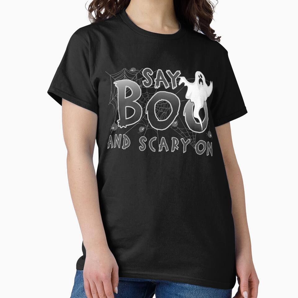 Say Boo and Scary on Halloween by onzpacesdesign