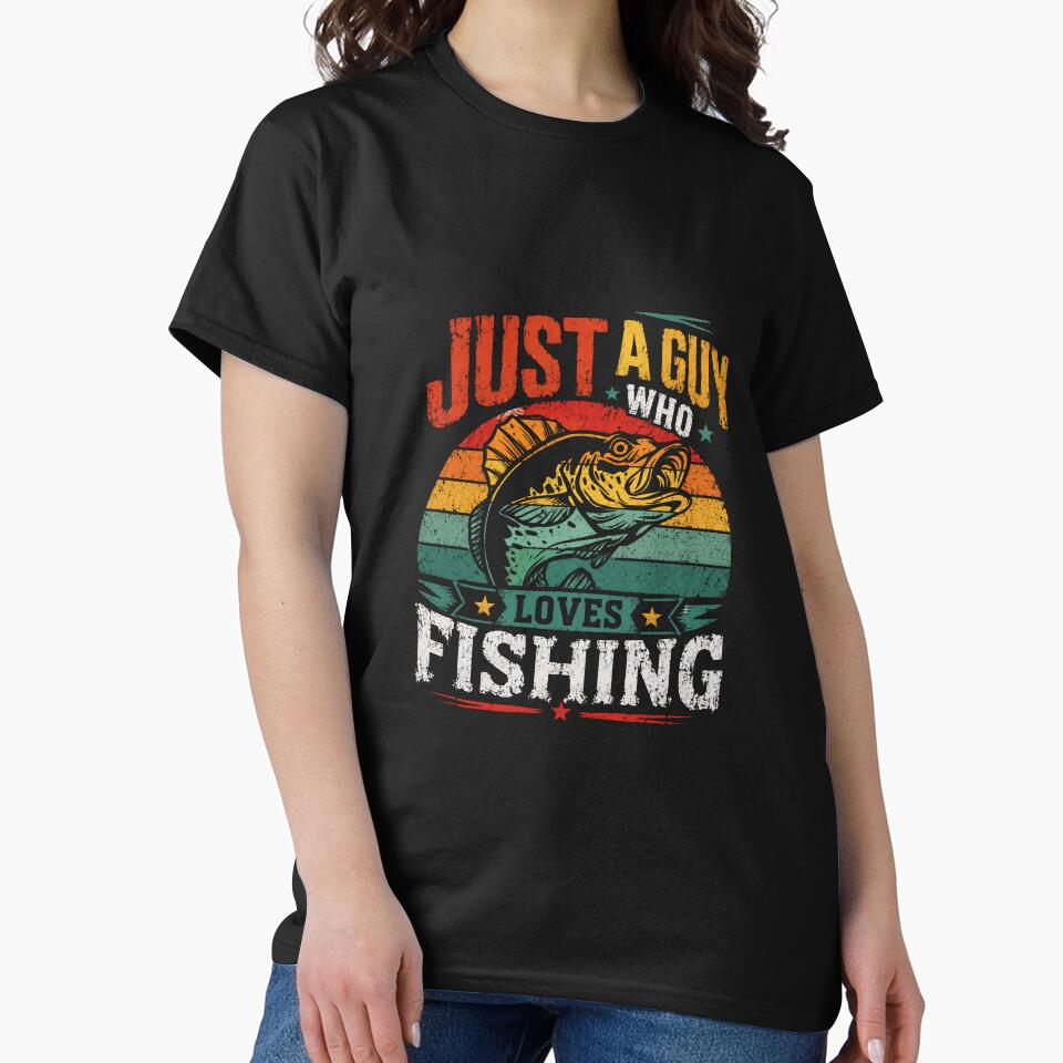 Just A Guy Who Loves Fishing - Fisherman Angler Hobbyist Gift by SkeletonsDanger