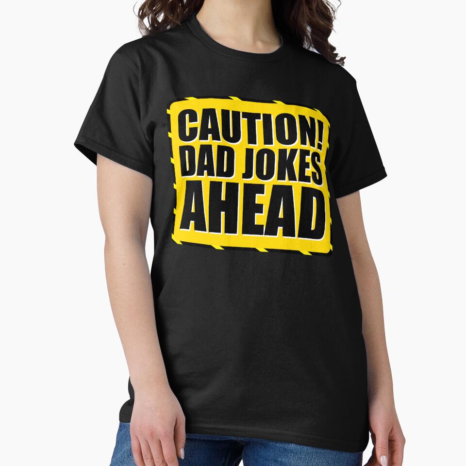 caution dad jokes ahead lettering by gabicoutodesign