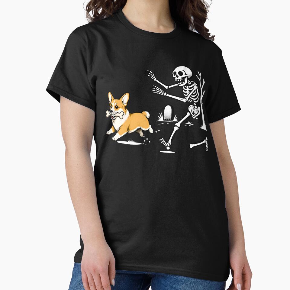 Funny Skeleton Chasing Dog by milomatchart