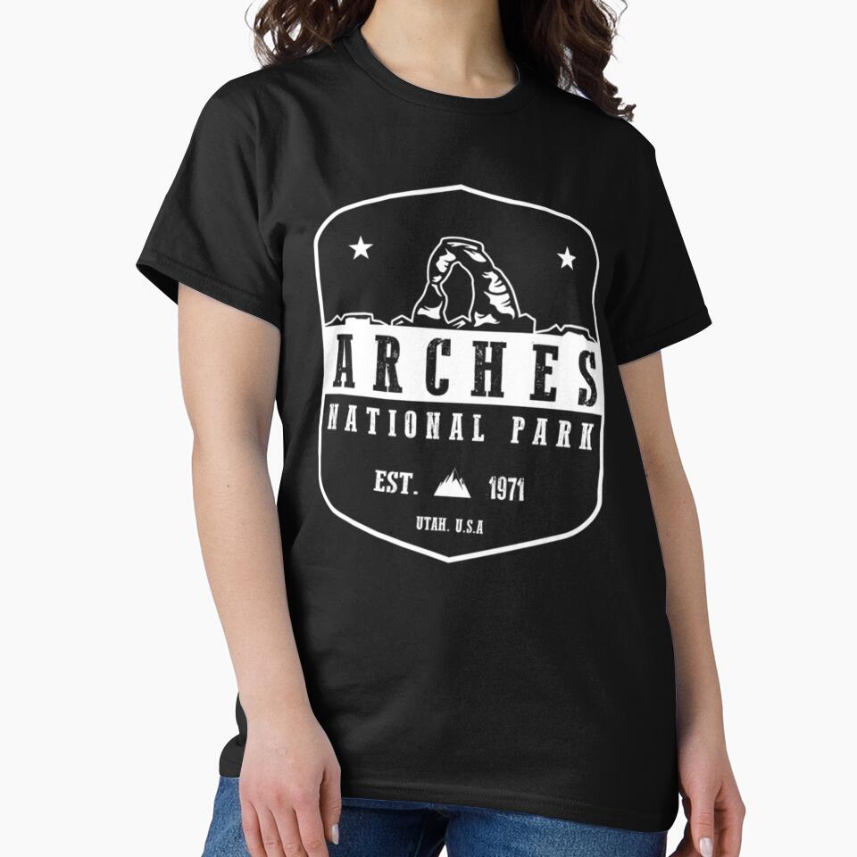 Arches National park Mountains Utal Tshirt by Clavitaps