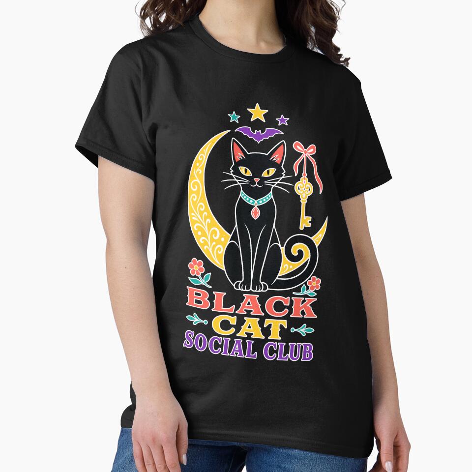 Halloween Black Cat | Black Cat Social Club Vintage Gothic by Uglyandcute
