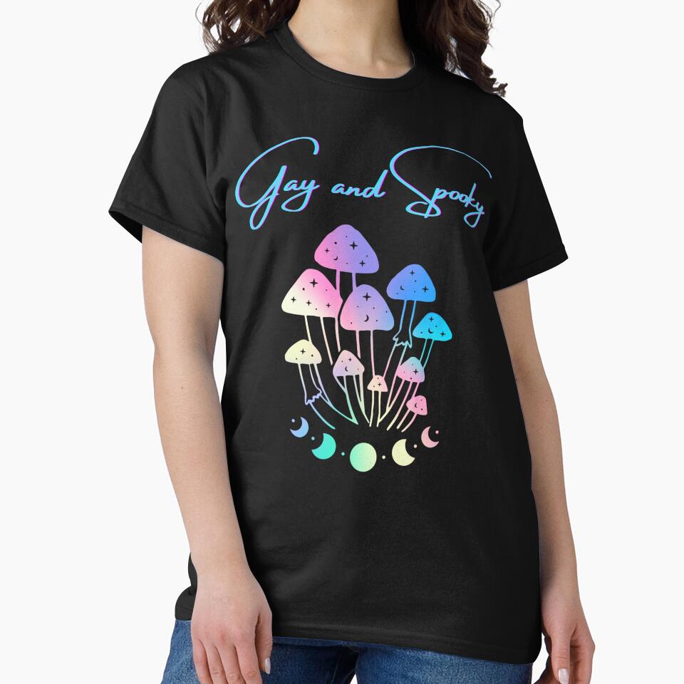 Gay and spooky rainbow mushrooms and moon phases by Infuriating