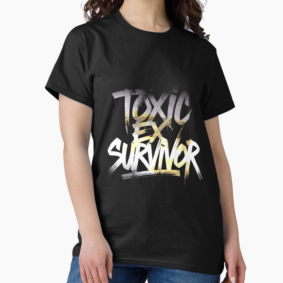 Toxic Ex Survivor – Minimal Typography Funny Quote Art by OzzFrequency
