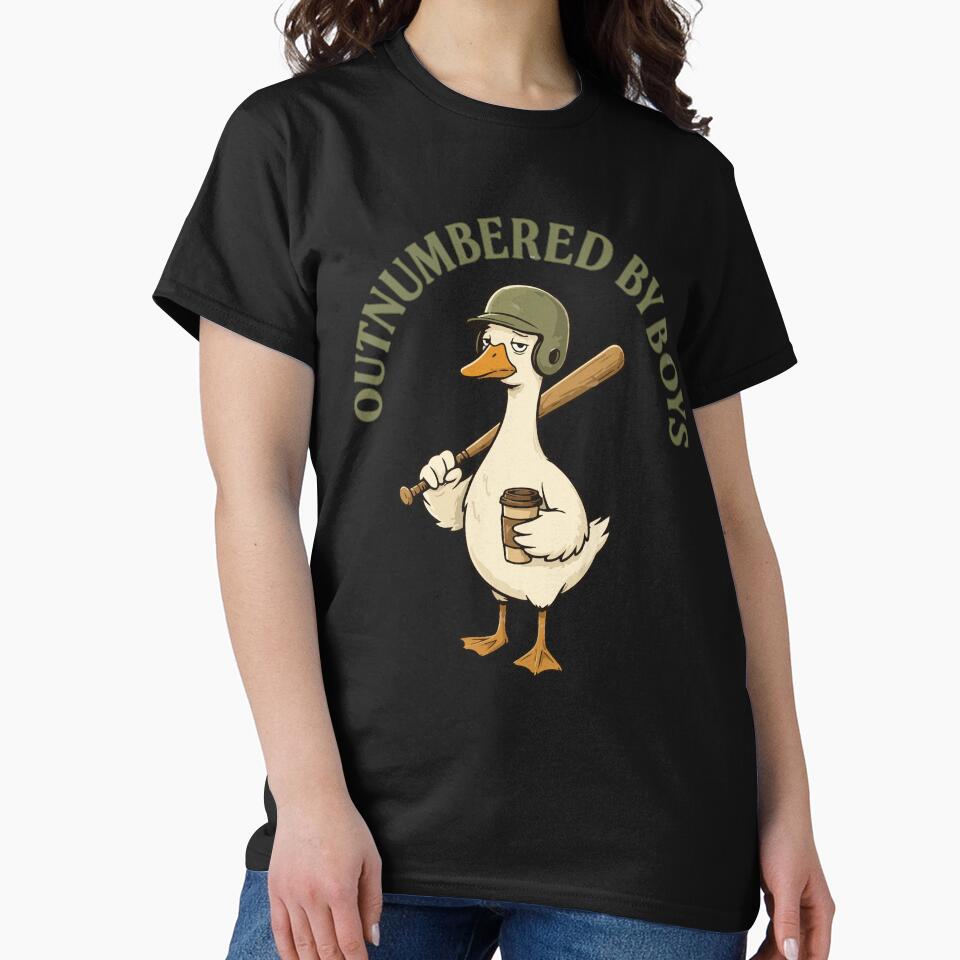 Outnumbered By Boys Funny Goose Mom Boy Mom Life Cute Family Humor by kiralynstration