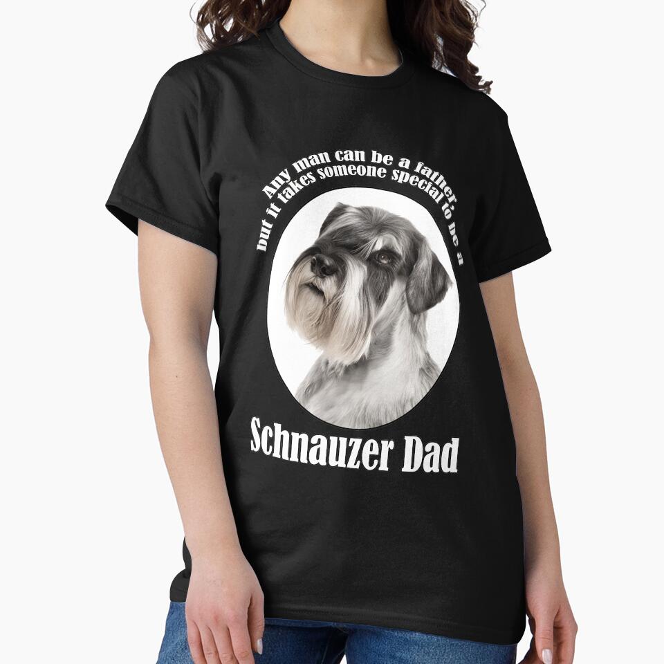 Schnauzer Dad Special Father Quote Dog Portrait by SoyLamderma
