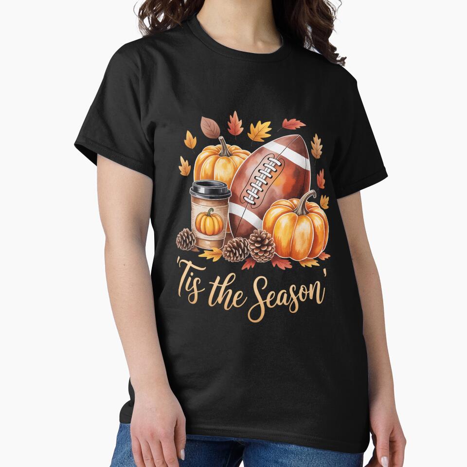 Tis The Season Football Fall Season Football Pumpkin Spice by FluoroWave