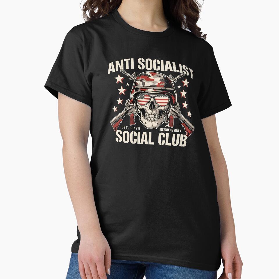 Anti Socialist Social Club Funny Political Anti Socialism Statement by Redgiant87x