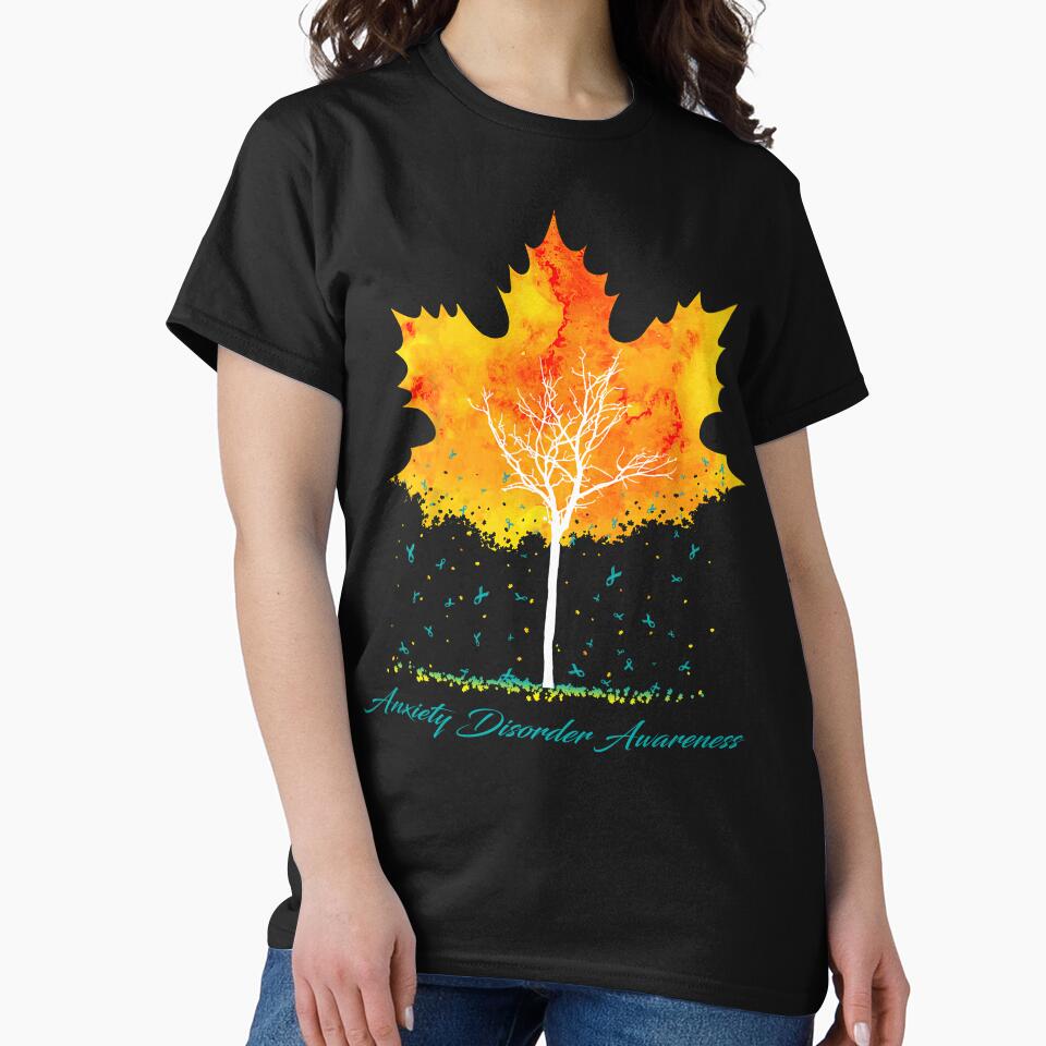 Anxiety Disorder Awareness Maple Leaf Autumn Tree Orange Fall Leaves Season by Sabfit