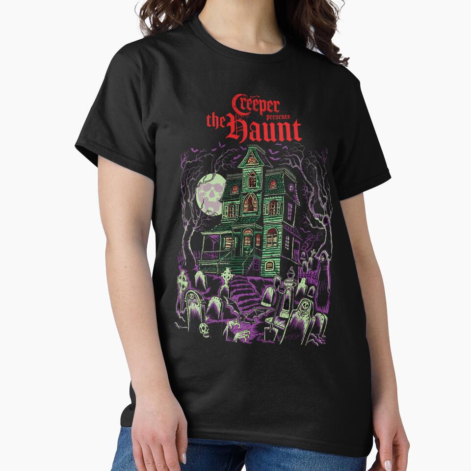 Haunted Green House On Hill Surrounded By Graveyard And Full Moon by Nogar25