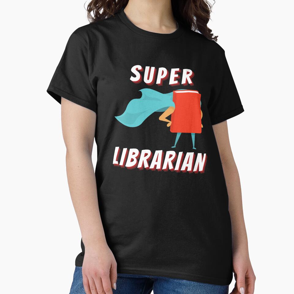 Super Librarian (White Text) - Book Lovers with Superhero Cape by CaitU